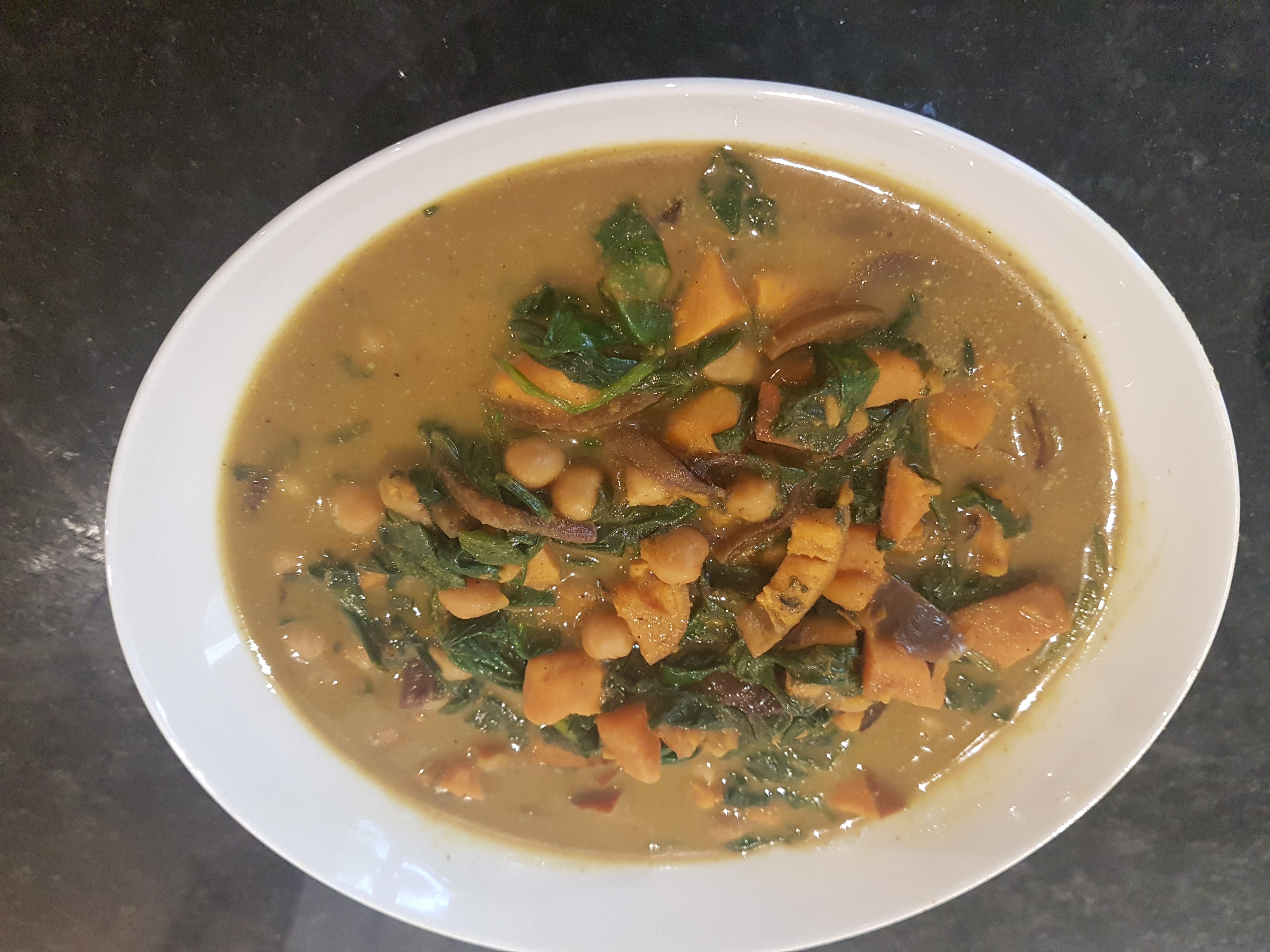 Sweet Potato, Spinach and Chickpea Curry