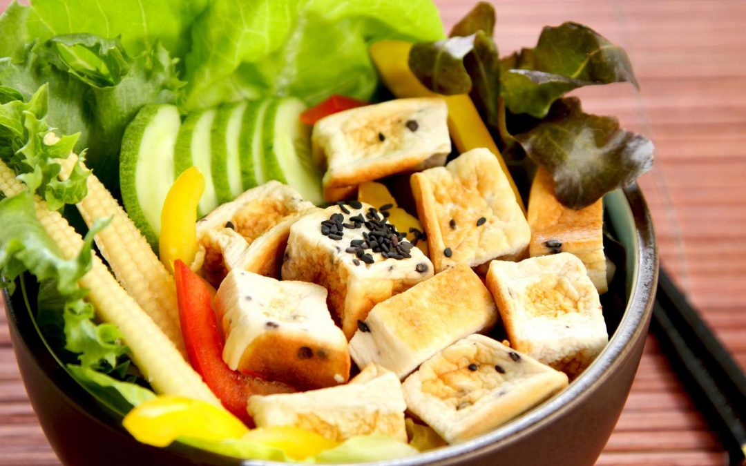 Baked Tofu with Pepper and Bok Choy